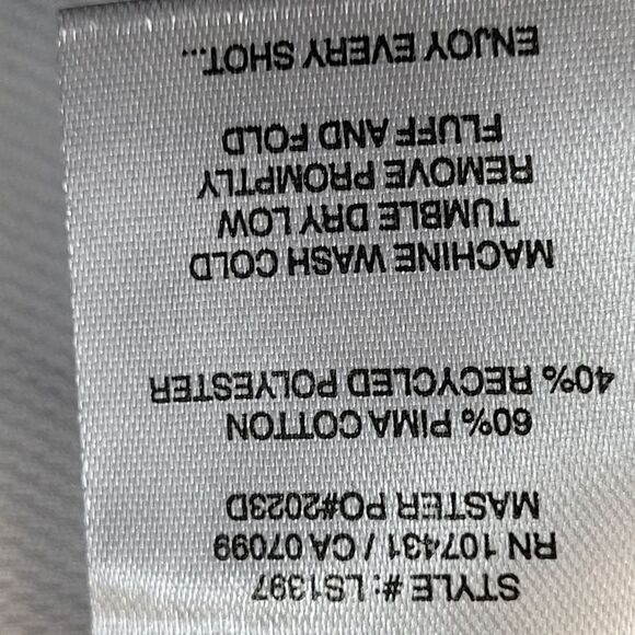 Linksoul Delray Men's Golf Polo Shirt Size L White Heath Cotton Blend Anti Odor - Picture 11 of 12